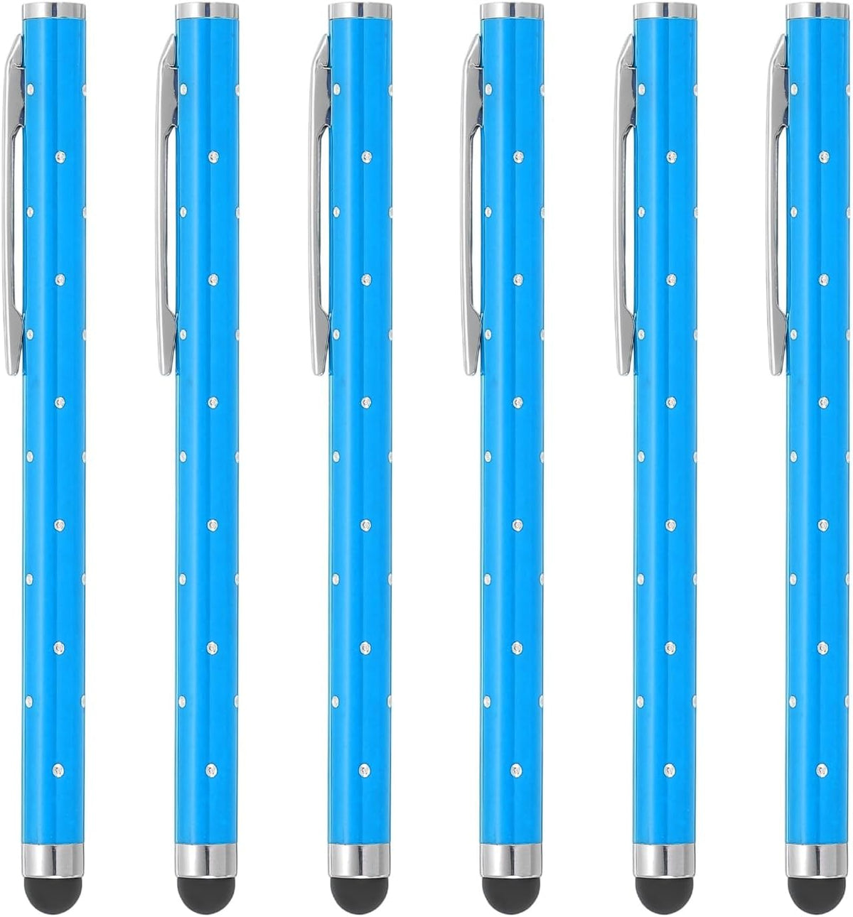 PATIKIL Stylus Pens for Touch Screens, 6 Pcs High Precision Universal Bling Stylus Crystal Metal Capacitive Pen for Touch Screen Devices Phone Tablets Laptop, Blue