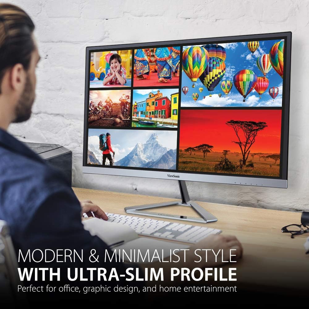 ViewSonic VX2776-SMHD 27 Inch 1080p IPS Monitor with FreeSync, Ultra-Thin Bezels, HDMI and DisplayPort