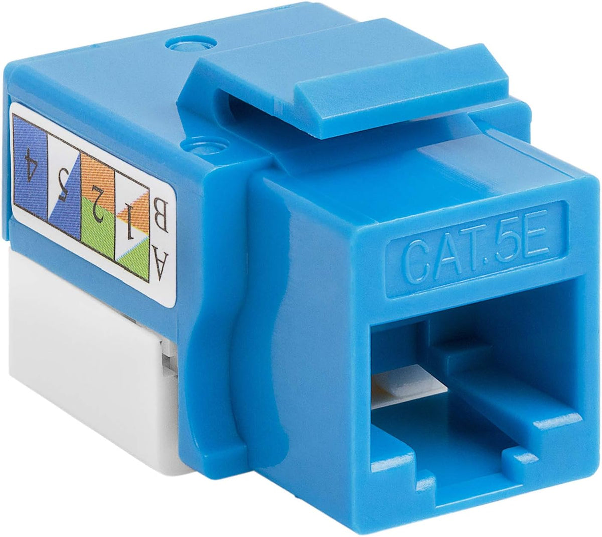 Cmple - RJ45 Keystone Jack 90 Degree Cat5e Keystone Jack Insert Punch Down RJ45 Connectors Female for Wall Plates, Patch Panels, Patch Cables, Ethernet Cables - Blue
