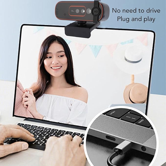 Yunseity Recognition Camera 1080P USB Computer Camera with Noise Canceling Dual Mics Plug and Play Autofocus Live Streaming Video Webcam for PC Laptop