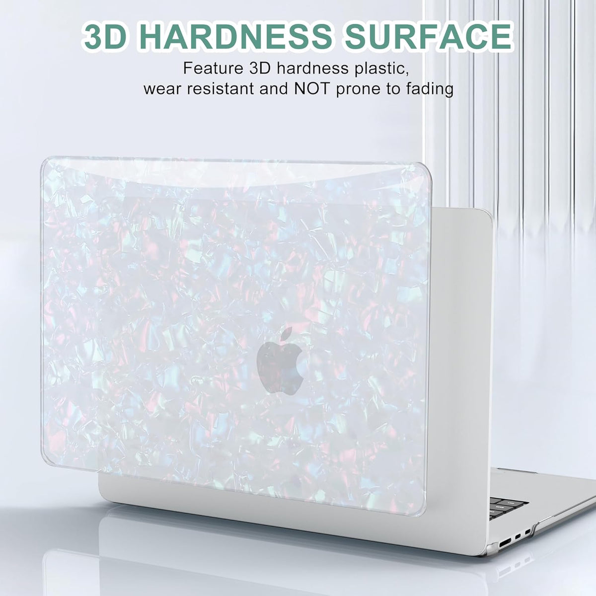 B BELK Compatible with MacBook Air 13 inch Case 2025 2024 2023 2022 M4 M3 M2 A3240 A3113 A2681, Plastic Laptop Hard Shell +Keyboard Cover +Screen Protector for MacBook Air 13.6 inch Case, Shiny Pearl