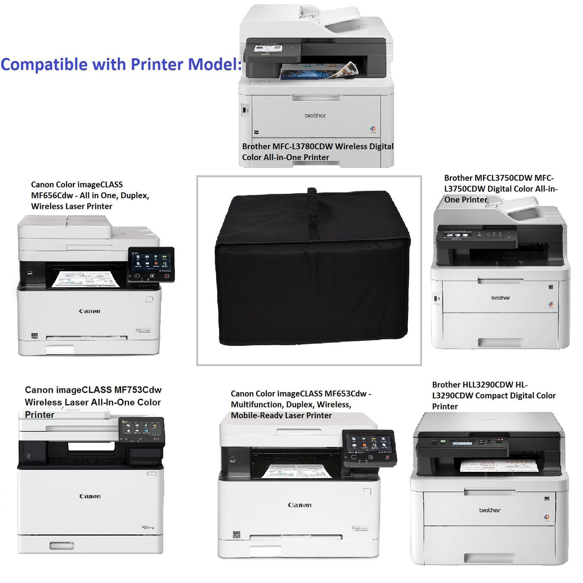 Heavy Duty Antistatic Water-Resistant Nylon Fabric Printer Dust Cover Sleeve,Compatiable With Canon Color imageCLASS MF656Cdw/MF753Cdw/MF653Cdw