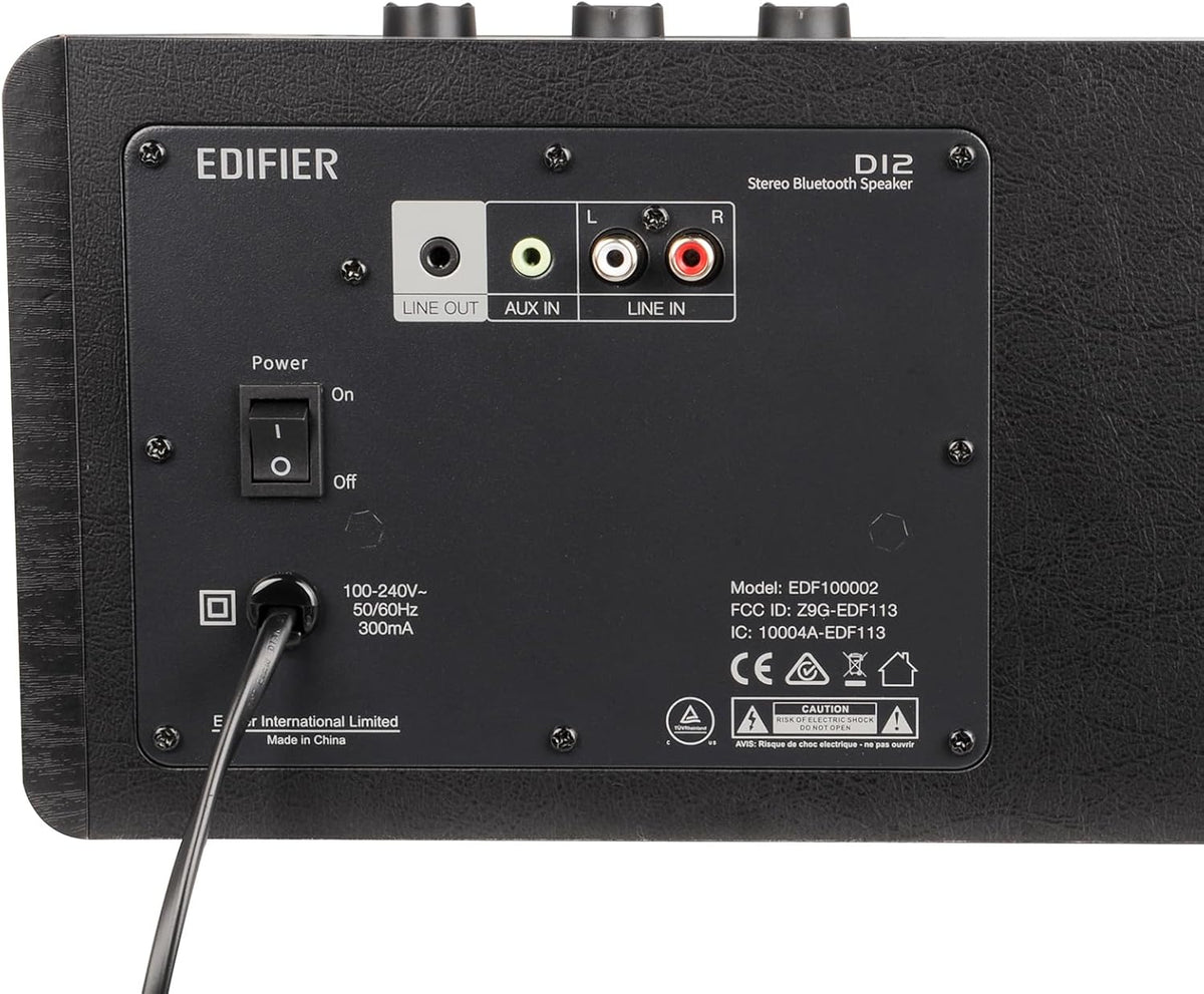 Edifier D12 Integrated Desktop Computer Speakers with Bluetooth 5.0, Wireless Stereo Tabletop Speaker 70 Watts RMS with Subwoofer Line Out, RCA, Aux Input for PC Monitor Laptop -Black