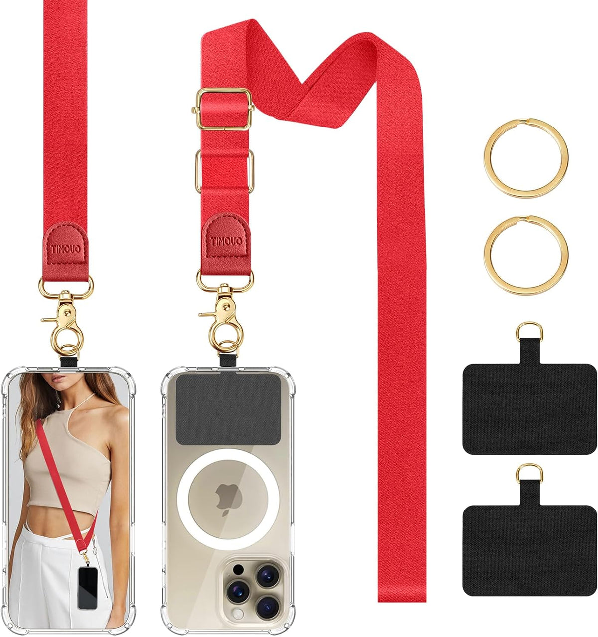 TiMOVO Phone Lanyard Crossbody Wrist Strap, Adjustable Anti-Theft Strap for Smartphone Case