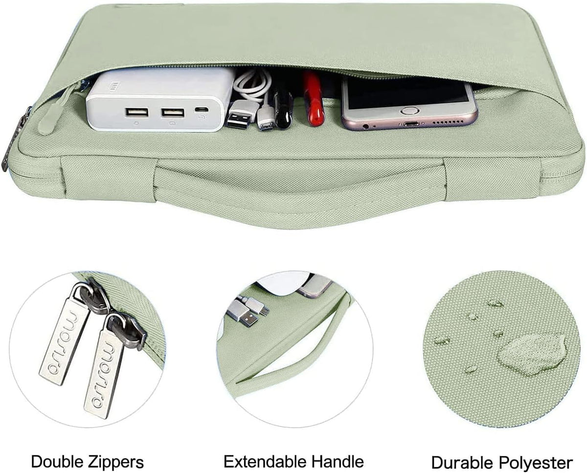MOSISO Compatible with MacBook Air 13 inch Case 2025 2024 2023 2022 M4 A3240 M3 A3113 M2 A2681, Hard Shell&Sleeve Bag&Keyboard Skin&Webcam Cover&Screen Film for MacBook Air 13.6 inch, Sage Green