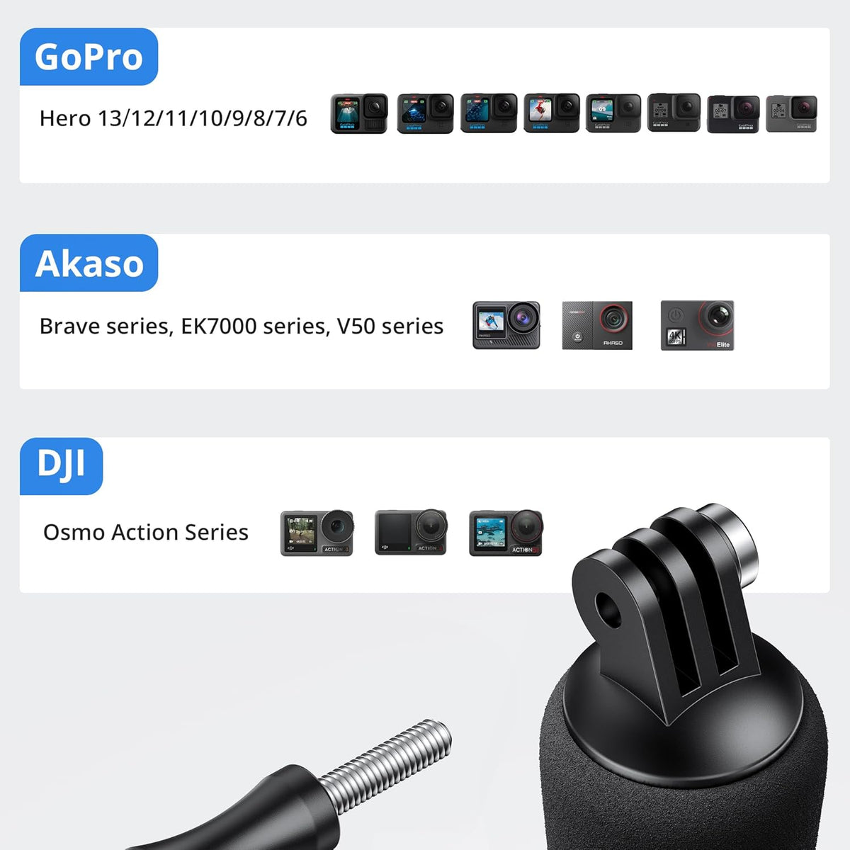 ATUMTEK Floating Hand Grip for GoPro, Waterproof Handle Mount Underwater Hand Stick Monopod Pole Compatible with GoPro Hero 13 12, 11, 10, 9, 8, 7, 6, DJI Osmo, AKASO, SJCAM Action Camera, Orange