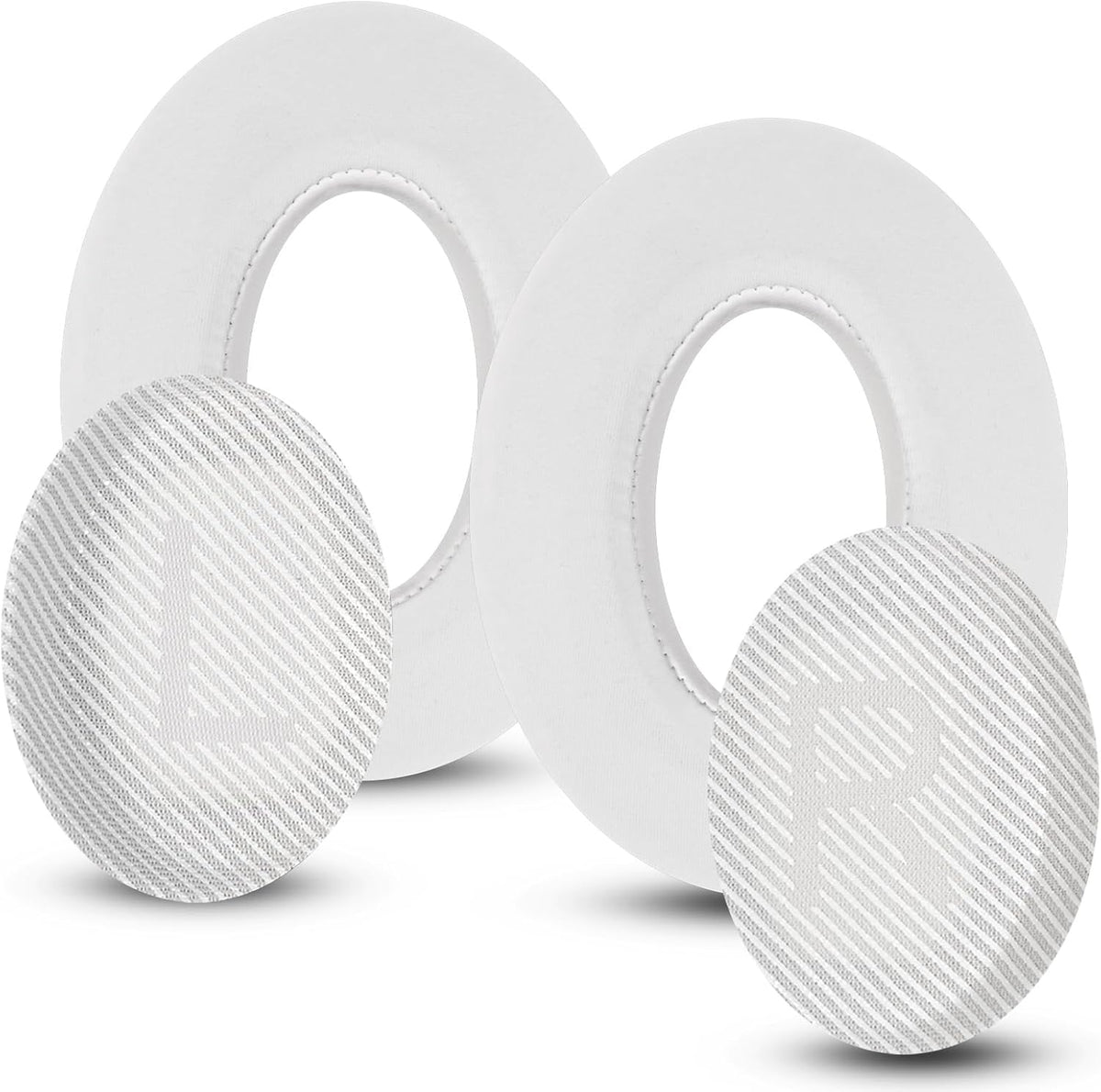 Full Cooling Gel Replacement Earpads for Bose Quiet Comfort QC35 Headphones Ear Pads Cushions with Breathable Ice Silk Fabric, High-Density Noise Cancelling Foam - White
