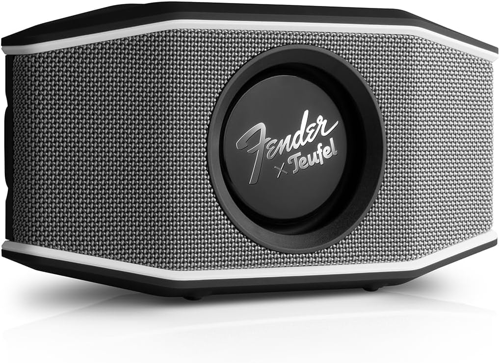 Fender x Teufel ROCKSTER GO 2 Portable Bluetooth Speaker – Powerful Sound, Rugged, Waterproof, 28 Hour Battery, Carrying Strap for Outdoors and Travel