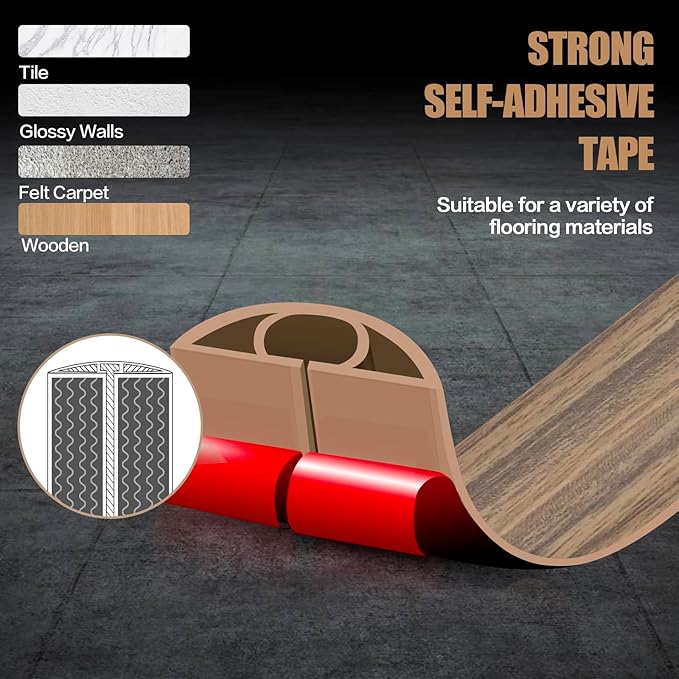 Floor Cord Cover Self Adhesive Cord Hider,3.3FT Cable Management, Extension Strip Protector for Wires, Prevent Cable Trips for Offices, Gyms, Exhibitions Cavity:0.39"(W) x0.27(H) Woodsmokedbrown