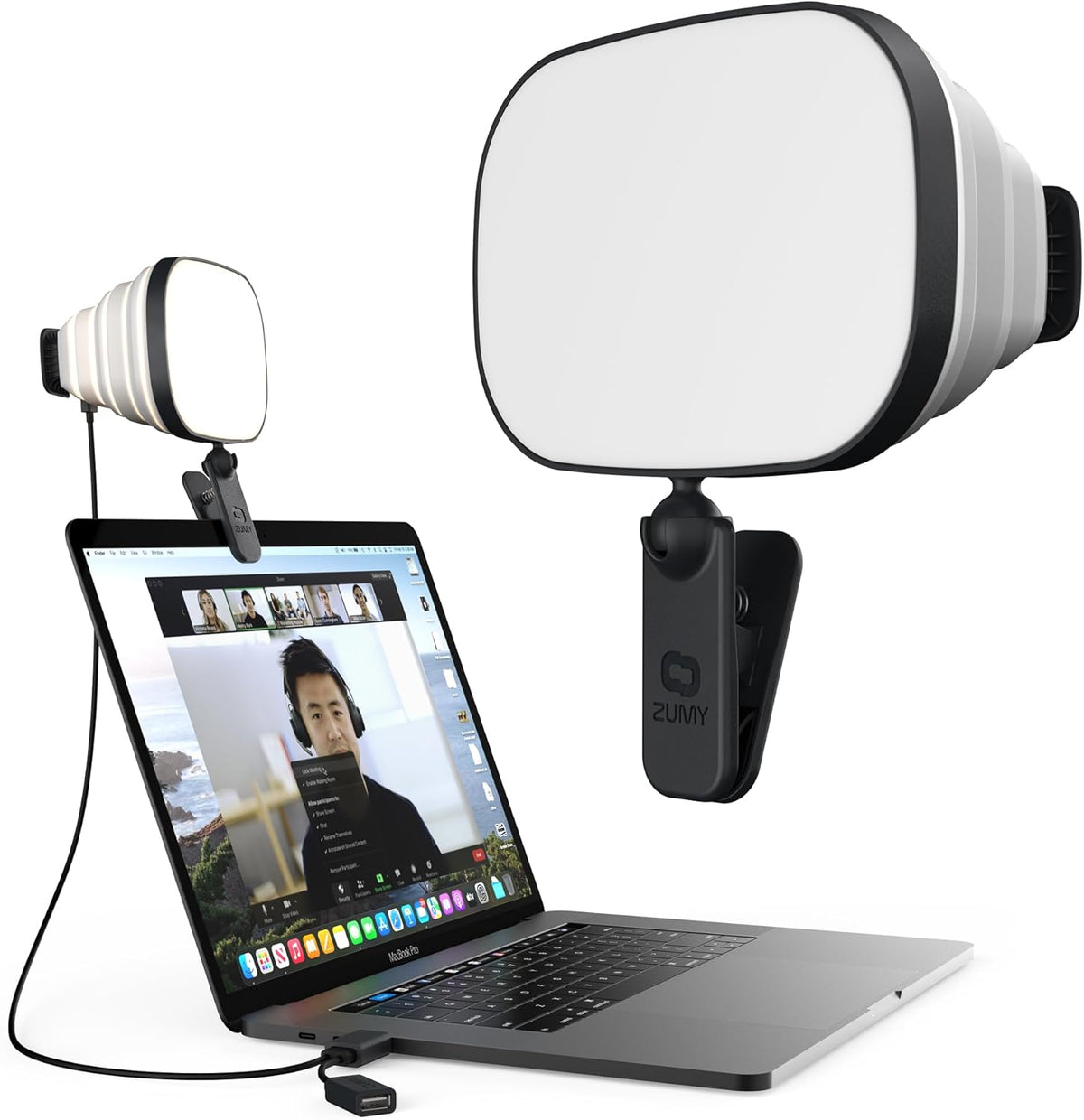 Softbox Video Conference Lighting for Video Recording - Portable USB LED Video Light, 4 Soft Light Levels, Laptop & Computer Video Lighting, Camera Webcam Streaming Selfie Light for Zoom Meetings