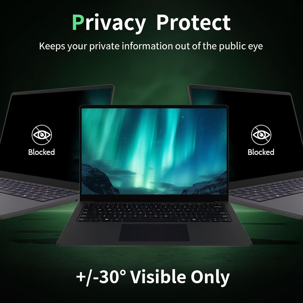 Laptop Privacy Screen 16 Inch, Laptop Screen Privacy Shield 16:9 Aspect Ratio Anti-Glare Blue Light Computer Monitor Protector,Removable 16in Filter for Lenovo HP Dell Acer Asus Thinkpad Envy Xps
