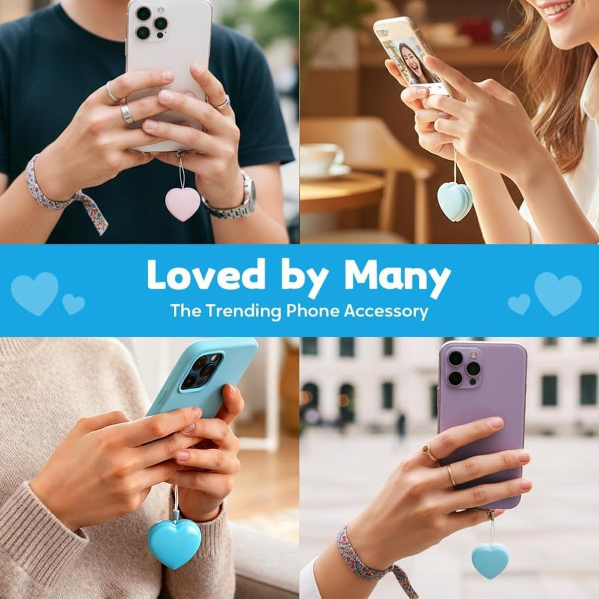 GHSGHS 1.57 1.57 Inch (2,Blue) Portable Phone Screen Cleaner Kit - Heart Shaped Cleaning Wipes with Dust Plug