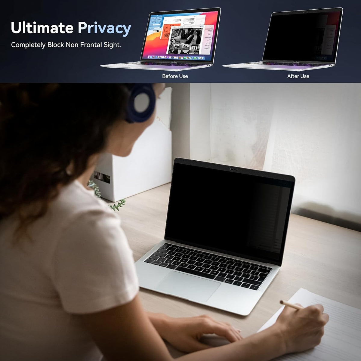 Magnetic Privacy Screen Protector Compatible With MacBook Pro 14 Inch (2021-2024, M1, M2), Removable Anti Spy Blue Light Glare Shield, Laptop Privacy Filter for Mac Pro 14in (A2918/A2992/A2442/A2779)