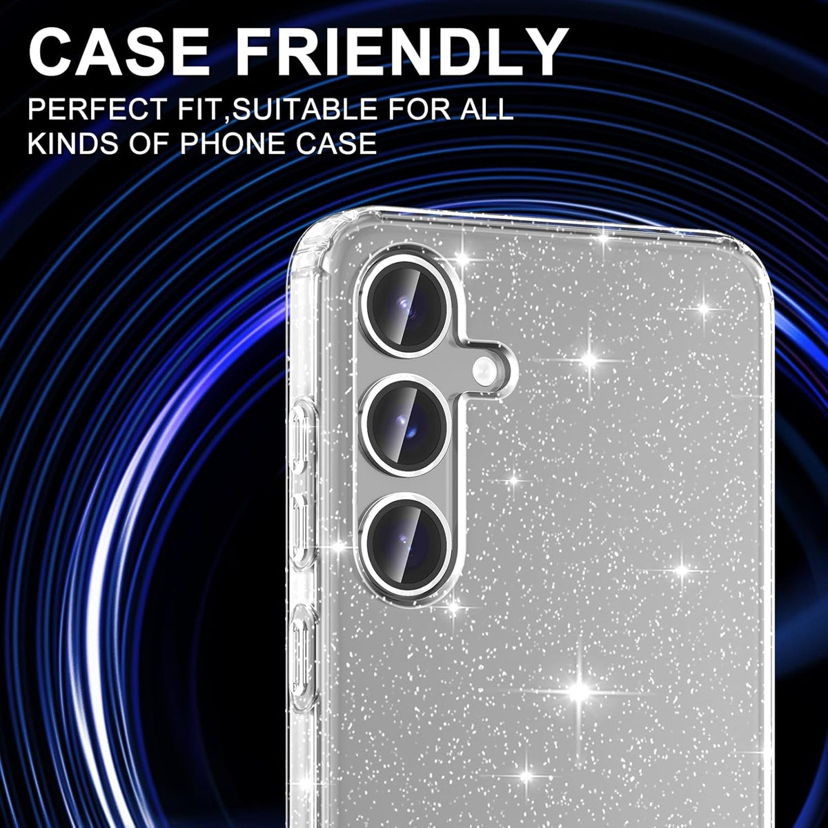 for Samsung Galaxy S24 FE Camera Lens Protector, Individual Metal Ring Tempered Glass Lens Cover, [Strong Adsorption] Scratch Resistant Ultra-Thin HD Clear Lens Cover, 1 Set-Silvery