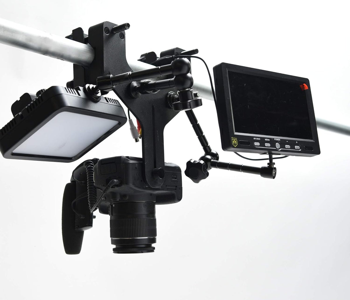 Glide Gear OH 75 Overhead Mount – DSLR, Smartphone – 6ft Adjustable Pole, Top-Down Rig, 15lb Capacity, Aluminum Build