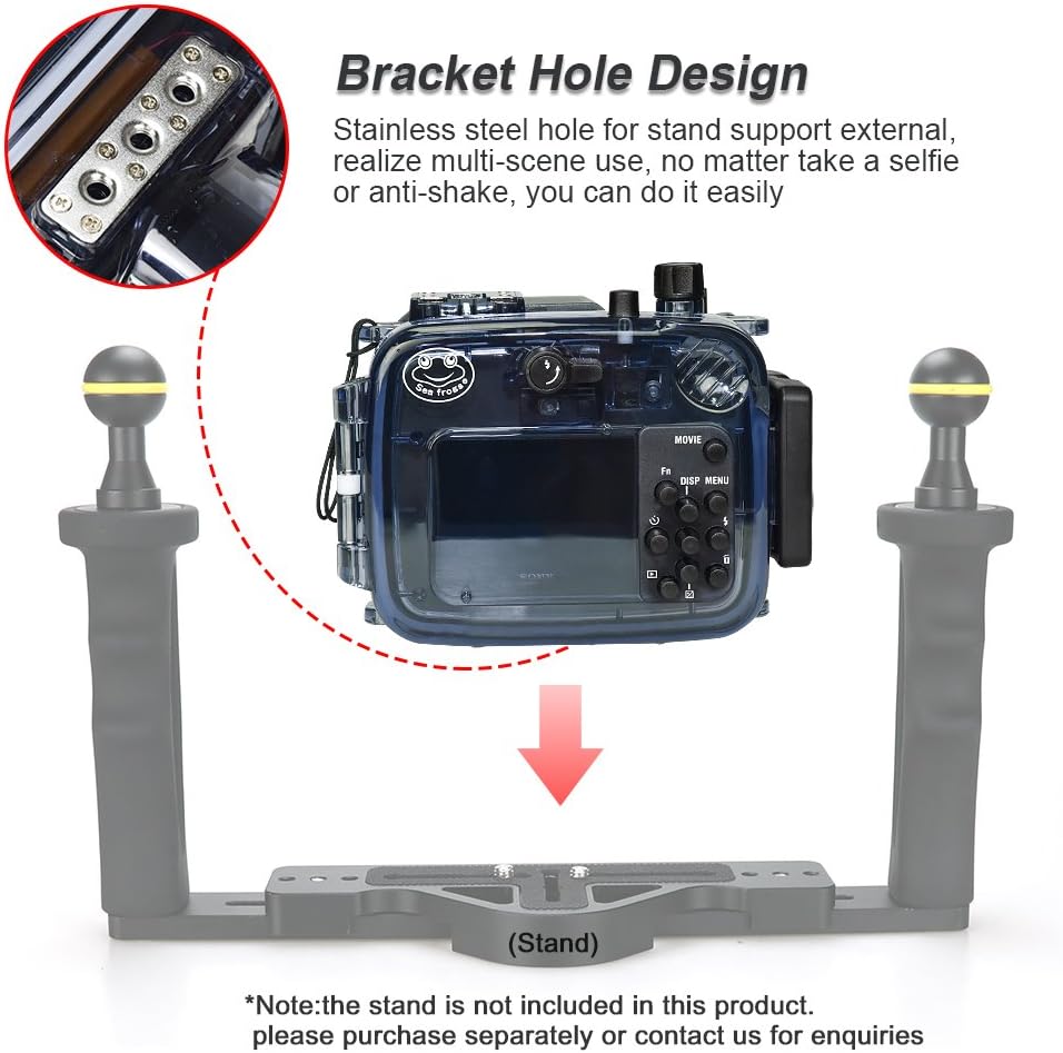 Sea Frogs Waterproof Camera Housing Compatible with Sony RX100 I-V IPX8 40m/130ft Maximum Diving Depth Underwater Camera Case for Diving, Surfing, Rowing, Skiing