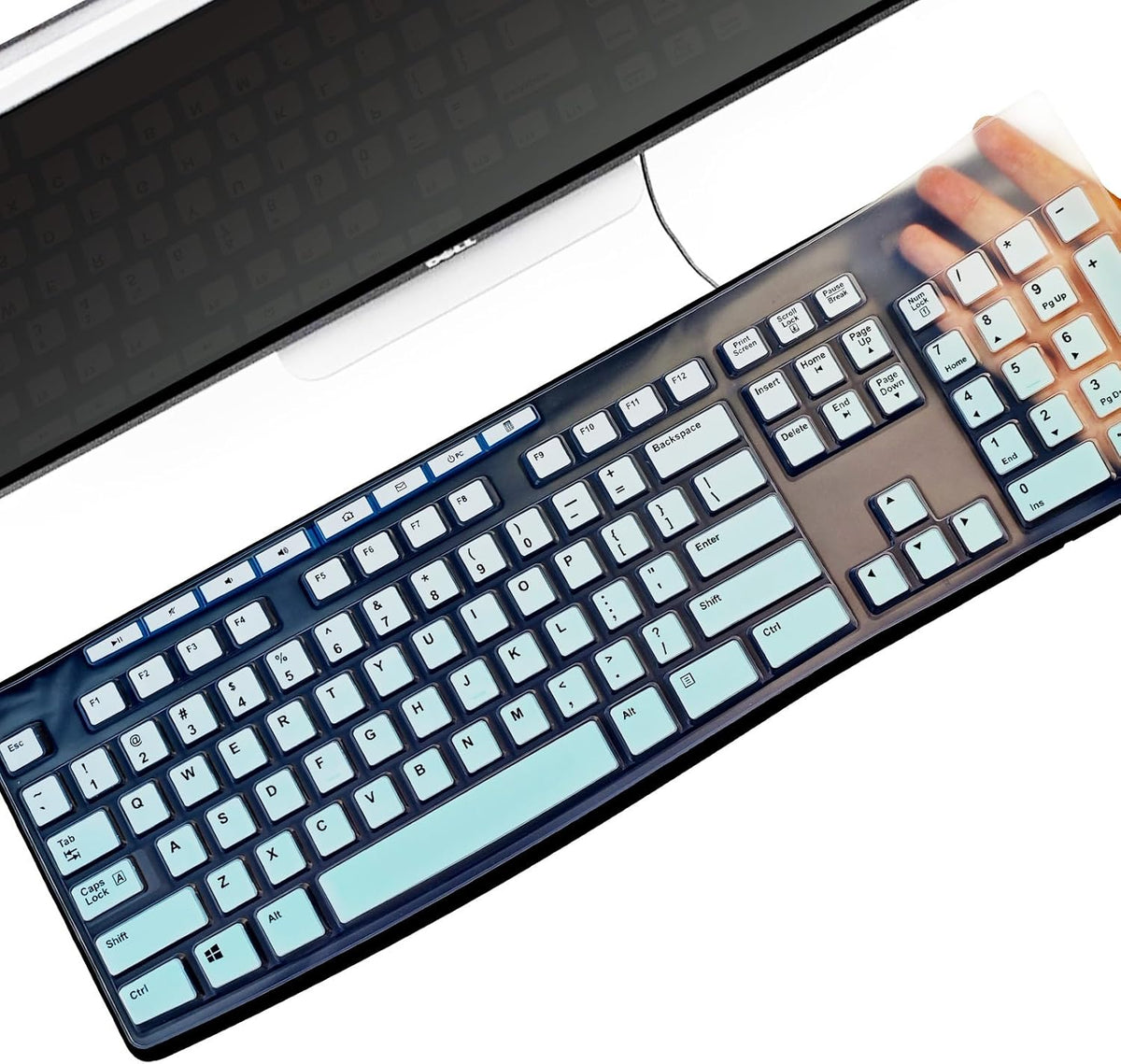 Keyboard Cover Silicone for Logitech K200 K260 K270, Keyboard Cover for Logitech K200 K260 K270 Ergonomic Wireless Keyboards, MK200 MK260 Keyboard Skin Waterproof Dustproof (Mint Green)