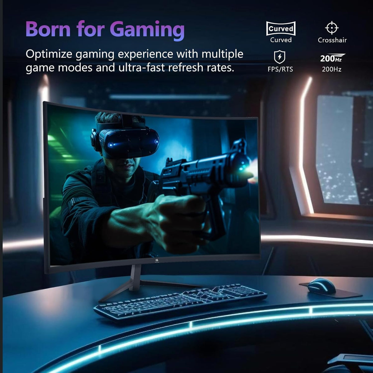 Z-Edge 27 inch Curved Gaming Monitor, FHD 1080P 200Hz 165Hz 144Hz Curved 1500R PC Monitor, MPRT 1ms Monitor, 350nits, 16.7M Colors, UG27 Frameless Bezel, 1X DP 1.4 Ports and 1X HDMI 2.1 Ports