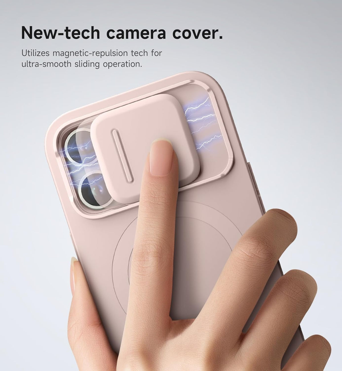 SURITCH for iPhone 13 Pro Case with Magnetic Camera Slide Cover and Adjustable Kickstand, Compatible with MagSafe, Shockproof Bumper Case Slim Protective Cover for iPhone 13 Pro 6.1 Inch, Pink