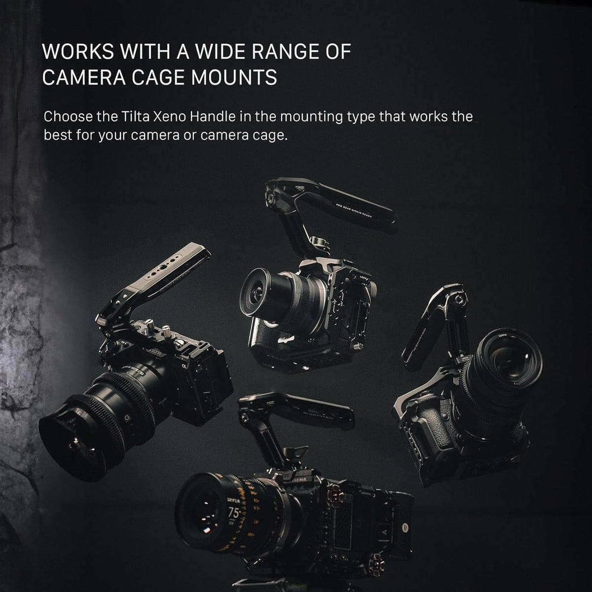 Tilta Xeno Top Handle for Filmmakers & Cameras - Black | Aluminum Alloy and Silicone Build | Fits Most Cameras/Cages | 1/4"-20 Threads w/Locating Points | Safety Release Pin (Dual 1/4"-20)