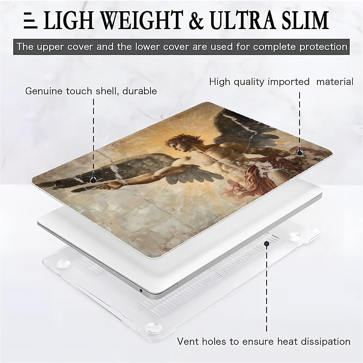 Compatible with MacBook Air 13.3 13.6 Inch Case 2022 2021 2020 2019 Plastic Hard Shell Case Cover,13.3 Pro(A1706/A1708/A1989/A2159/A2289/A2338), Greek Fresco Apollo