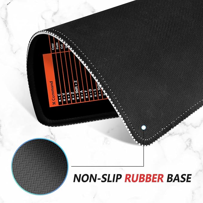 ITNRSIIET Mouse Pad Non-Slip Rubber Base Smooth Surface Stitched Edges Waterproof Durable Compatible with All Mice for Office & Gaming, Desk Accessory, 10.2x8.3x0.12 inch, MacShortcuts