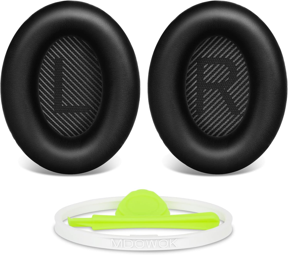 Replacement Earpads Cushions for Bose QuietComfort35&35ii(QC35 II & QC35) Headphones - Professional Positioning Tools Included, Noise-Isolating Memory Foam & Breathable Leather (Black)