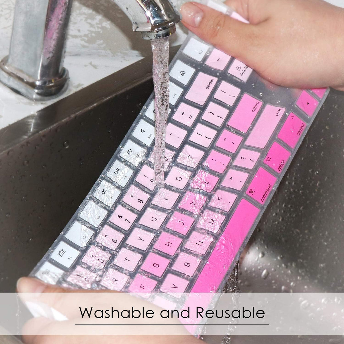 Allinside Ombre Pink Cover for Apple iMac Magic Wireless Keyboard with Numeric Keypad MQ052LL/A A1843 US Layout