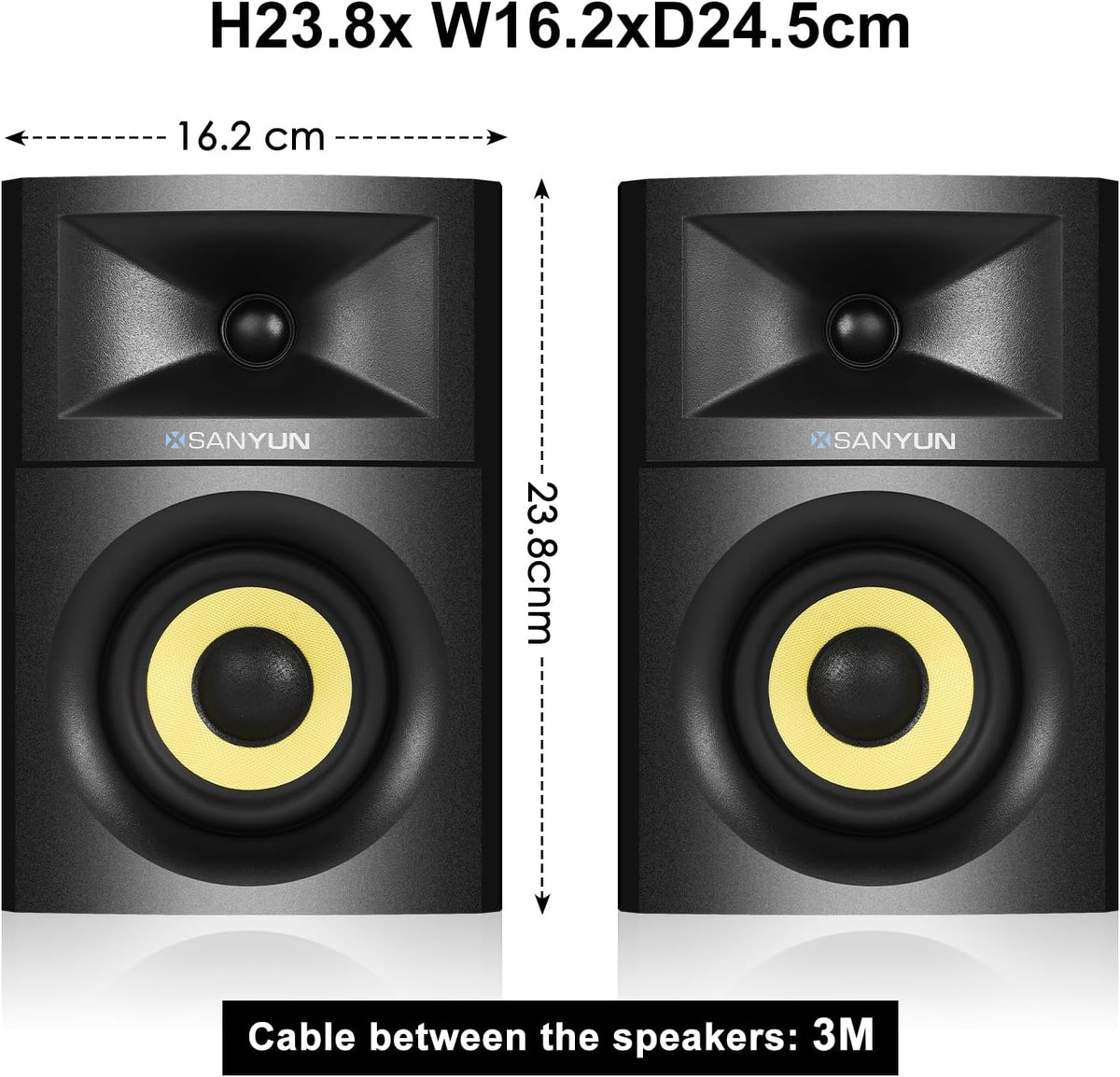 SW205 4" Bookshelf Speakers | Immersive HiFi Audio with Virtual Surround | Flagship DAC/DSP Engine | Geometric Diffusion Cabinet | 80W, Bluetooth 5.4/Optical/AUX Inputs, Wireless Remote, Black