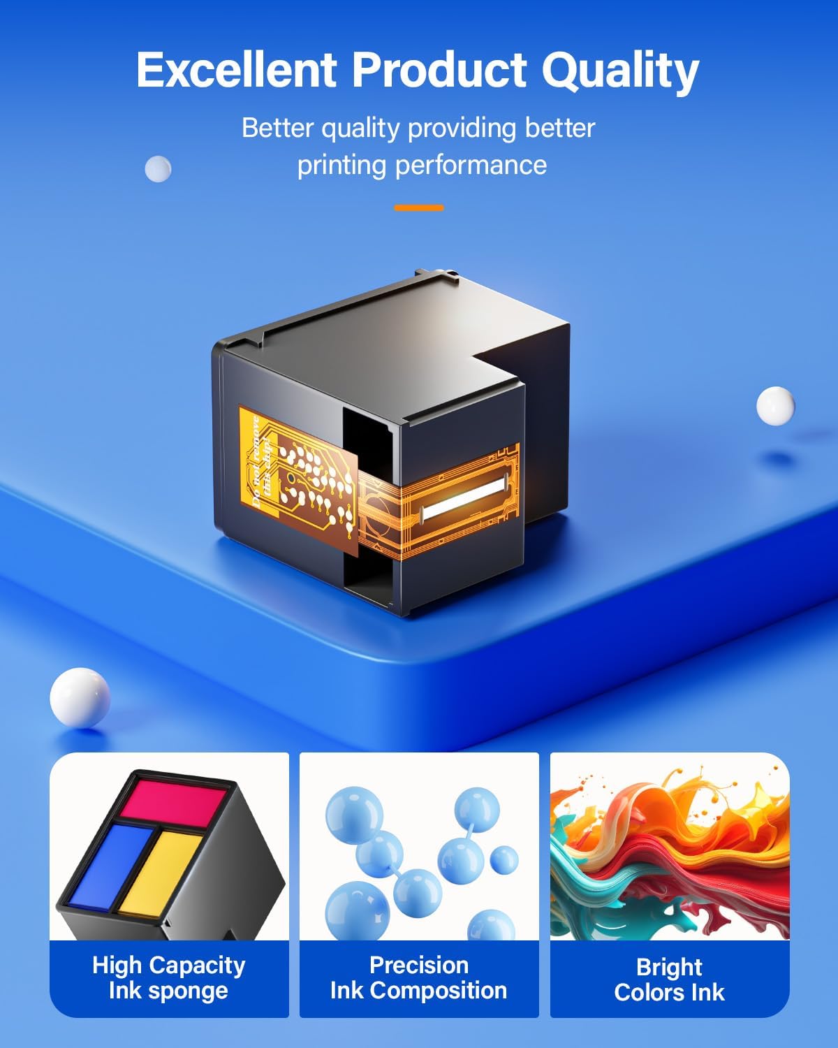 61XL Ink Cartridge High-Yield Combo Pack Replacement for HP 61XL 61 Ink DeskJet 1000 1010 1050 1510 1512 2050 2510 2540 3000 3050 3510 Envy 4500 5530 4502 OfficeJet 2620 4630 4635 Printer Black Color