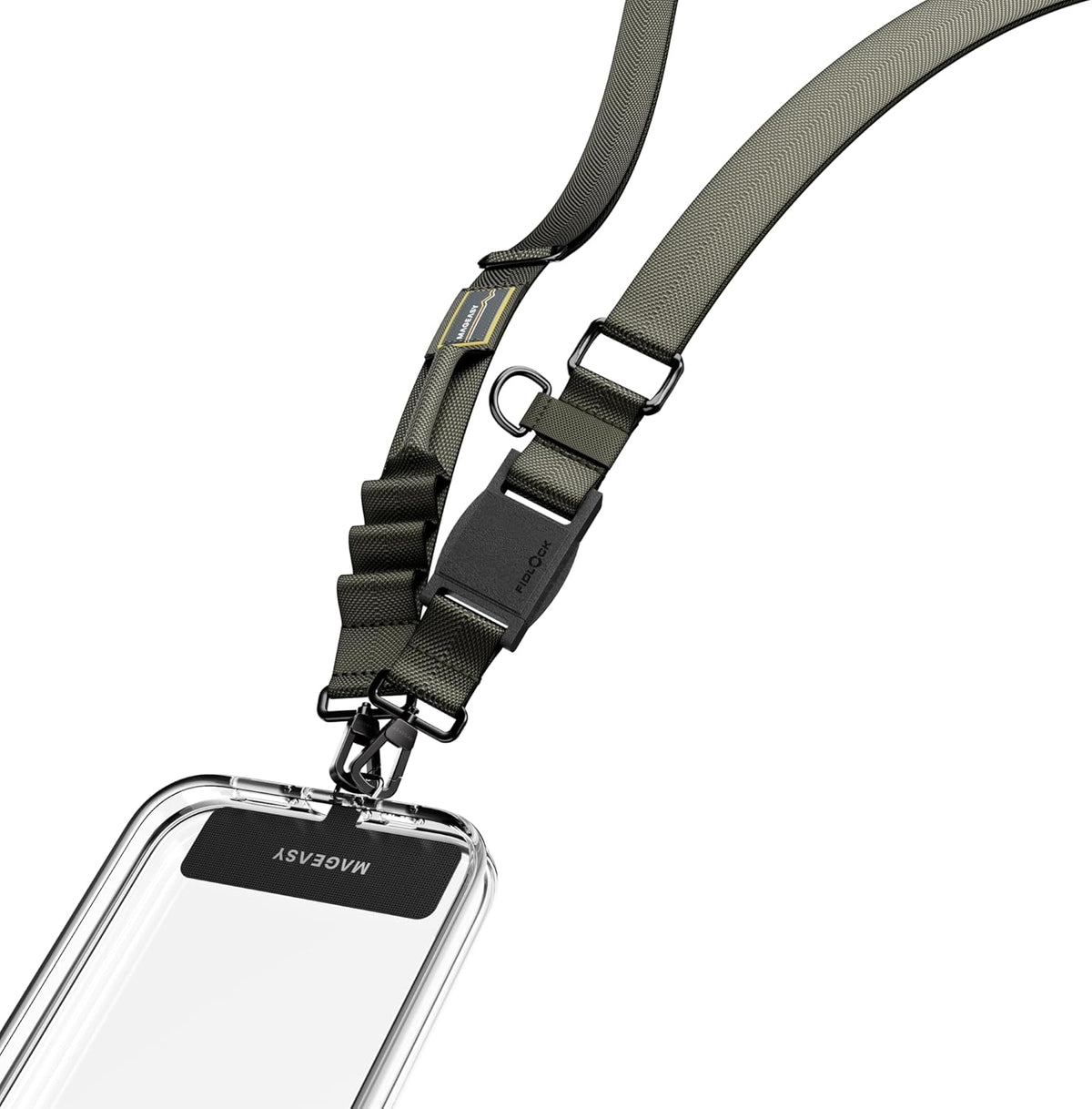 MAGEASY Universal Cell Phone Lanyard - Crossbody Phone Strap for iPhone 16 Pro Max & Most Smartphones, Magnetic Quick-lock System, for Men & Women | Utility (Concrete Gray)