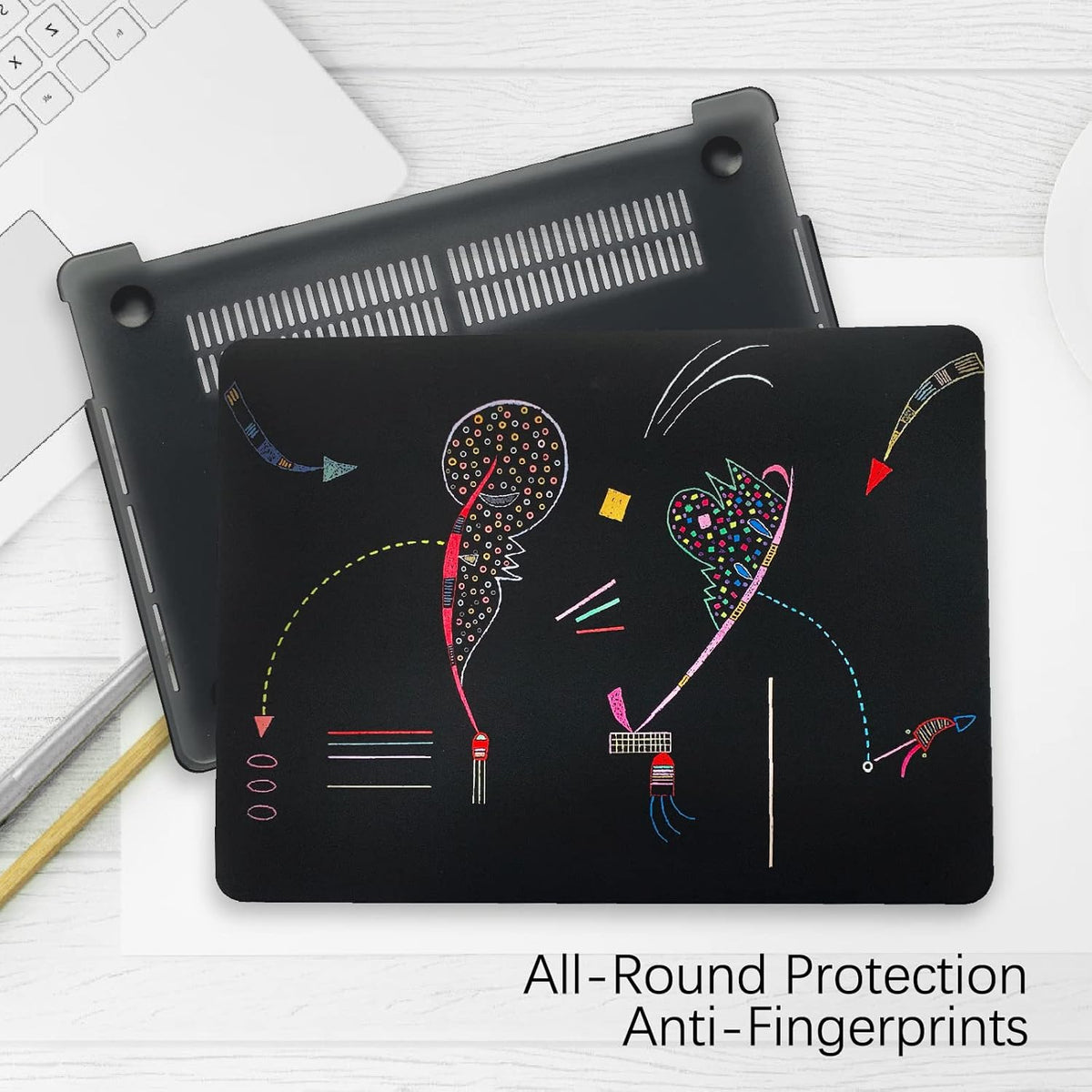 Berkin Arts for MacBook Pro 16 Inch Cover A3403 A3186 A2991 A2780 A2485 (2024-2021) with M4/M3/M2/M1 Pro/Max Chip with Keyboard Cover & Screen Protector Naive Art Illustrated (Two Sides by Kandinsky)