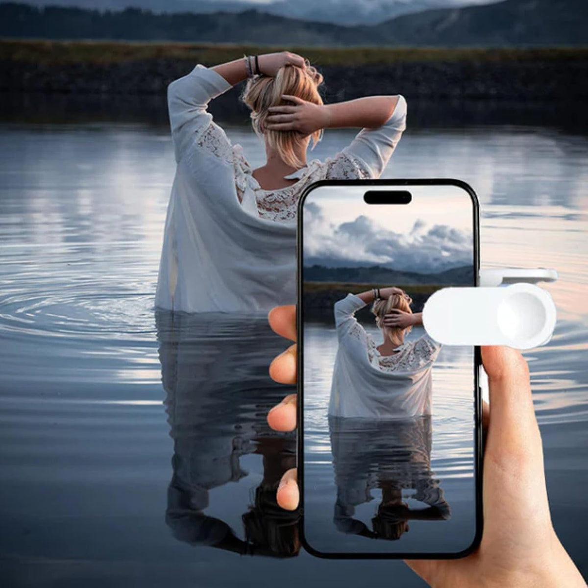Mirror Effect Lens - Capture Stunning Reflections Instantly,Camera Mirror Reflection Clip for Back Camera Recording, Adjustable Hd Glass Phone Shooting Reflection Mirror (Mix)