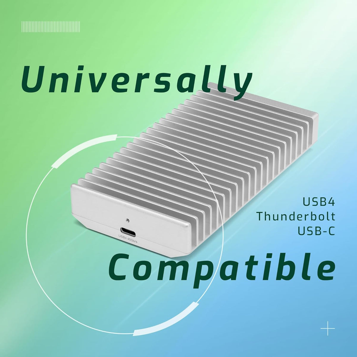 OWC 1TB Express 1M2 40Gb/s Portable NVMe SSD USB4 (Thunderbolt Compatible/USB-C) Ultra Fast External SSD Drive with Aluminum Heat Sink Enclosure