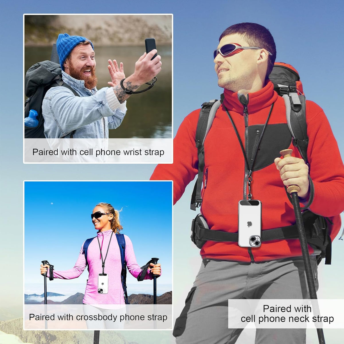 Cell Phone Lanyard Holder Anti Theft Crossbody Phone Wrist & Neck Strap, Compatible with Most iPhone tether Case