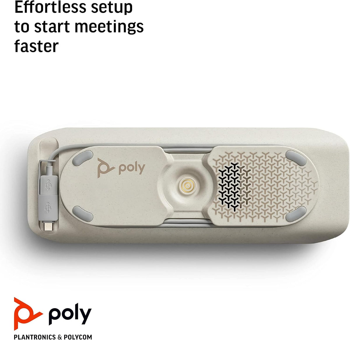 Poly - Sync 40 Smart Speakerphone (Plantronics) - Flexible Work Spaces - Connect to PC/Mac via Combined USB-A/USB-C Cable and Smartphones via Bluetooth - Works with Teams, Zoom & more,Black