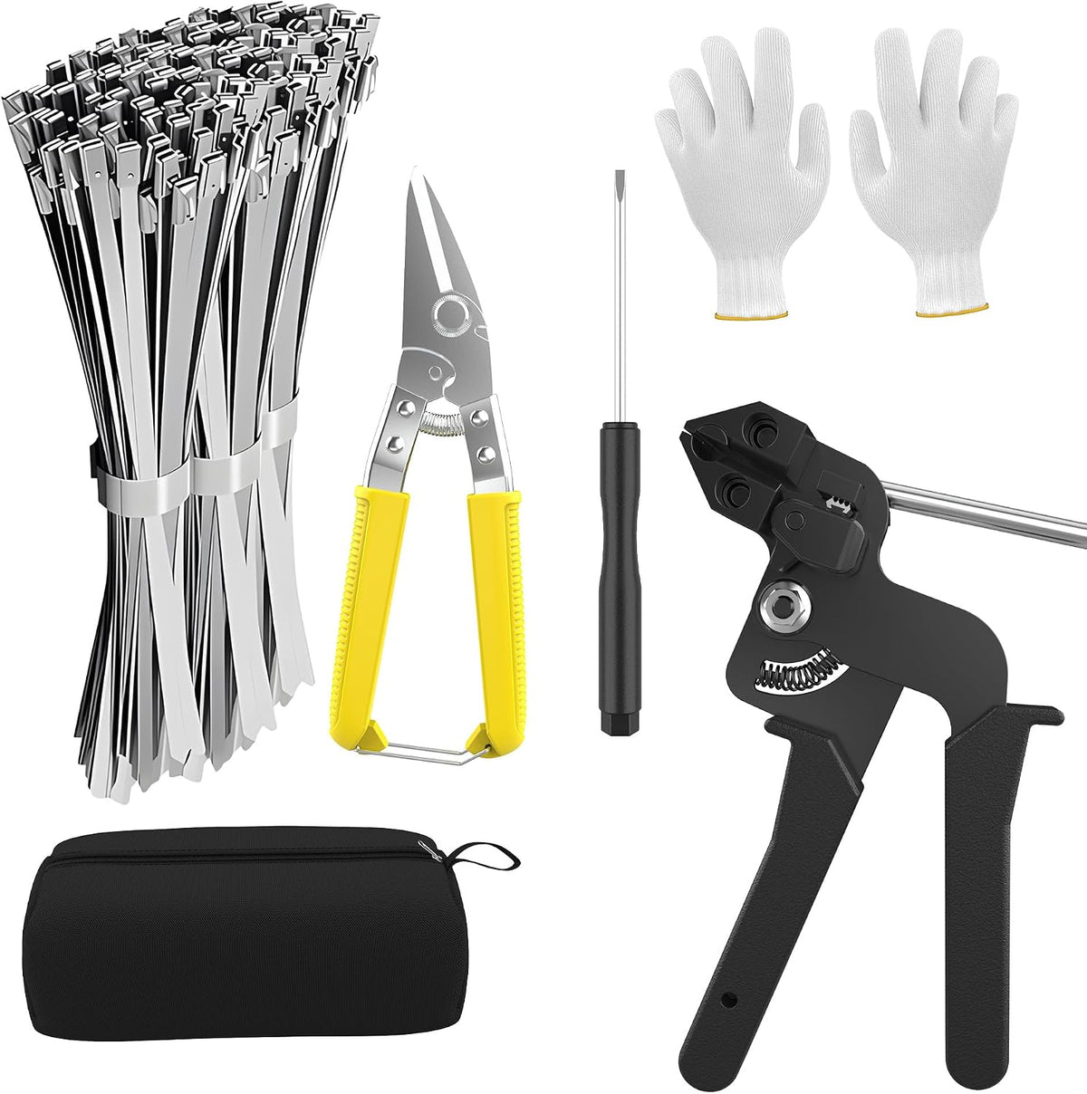 GRIPNEST 11.8 Inch 100 304 Packaging Metal Zip Ties PCS | Self-Locking | Epoxy-Coated Stainless Steel Zip Ties |