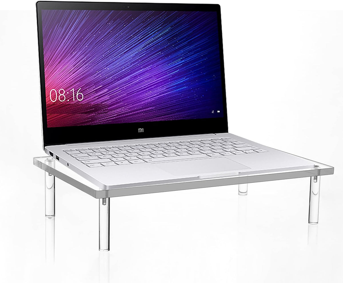 10mm 14.5'' 9'' 3.4'' (1 Jusalpha Acrylic Monitor Stand - Thickness Clear Platform - x x Desktop/ Laptop/ Monitor Riser