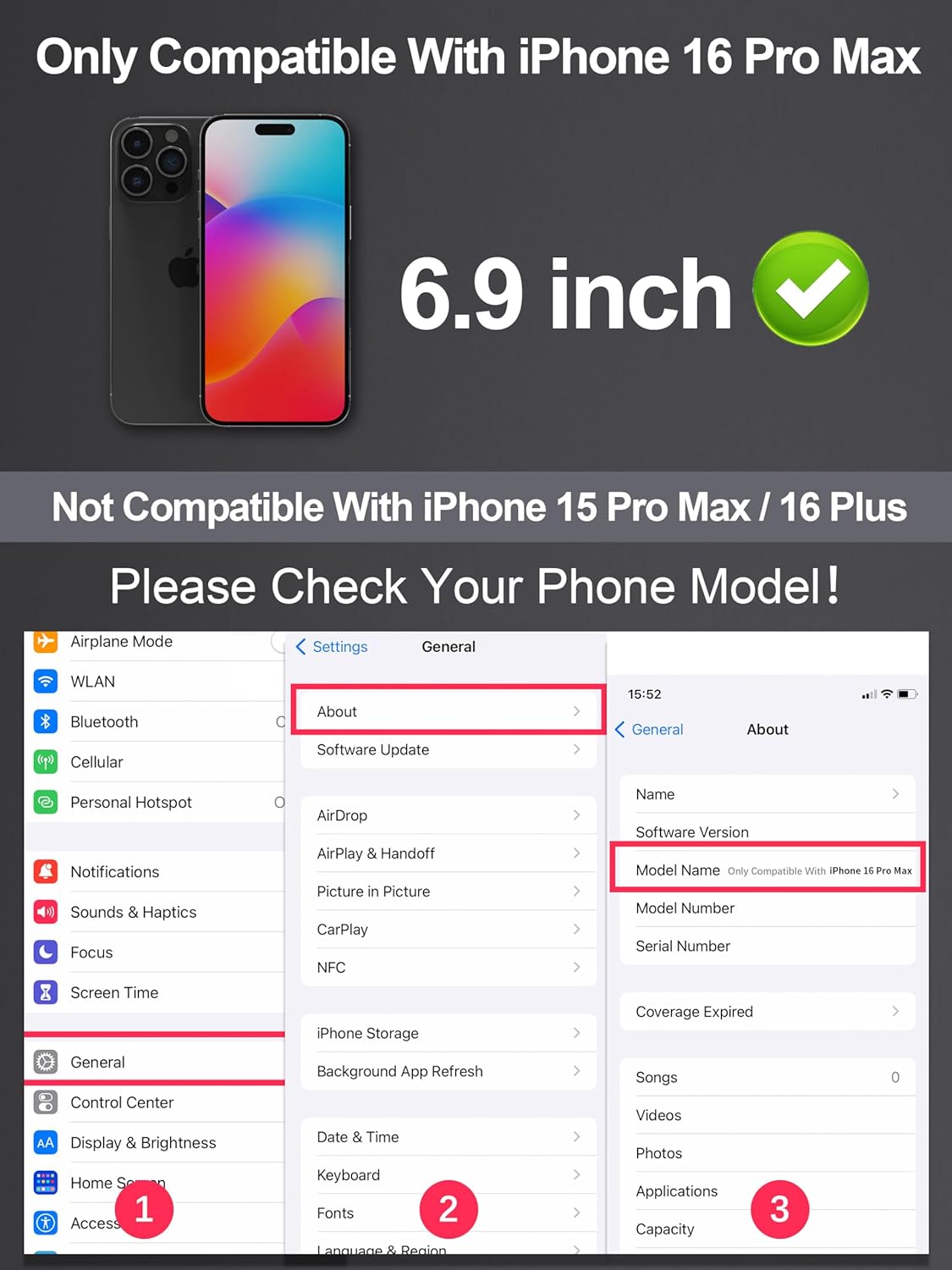 2 Pack for iPhone 16 Pro Max Matte Screen Protector 6.9 inch, Anti Fingerprint Anti Glare Screen Protector Tempered Glass Easy Installation