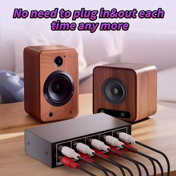 4-Way RCA L/R & 3.5mm Stereo Audio Splitter 1 in 4 Out