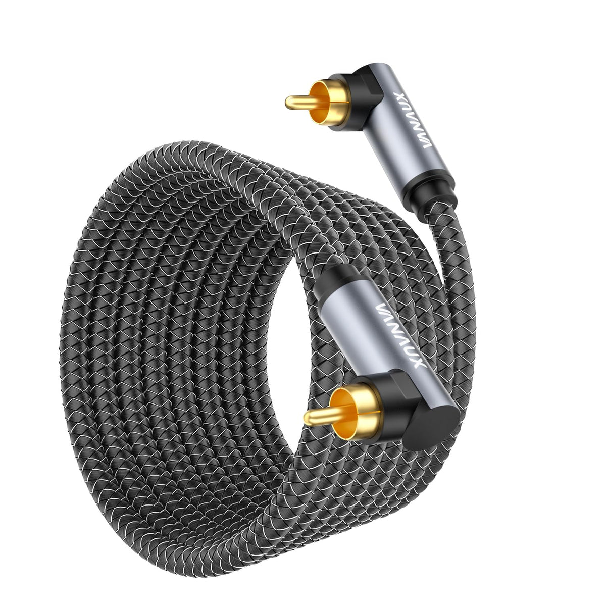 90 Bar,PS4 90, 26ft/8m) VANAUX Degree RCA Cable,Right Angle Subwoofer Cable,Digital Coaxial Audio Cord,Nylon