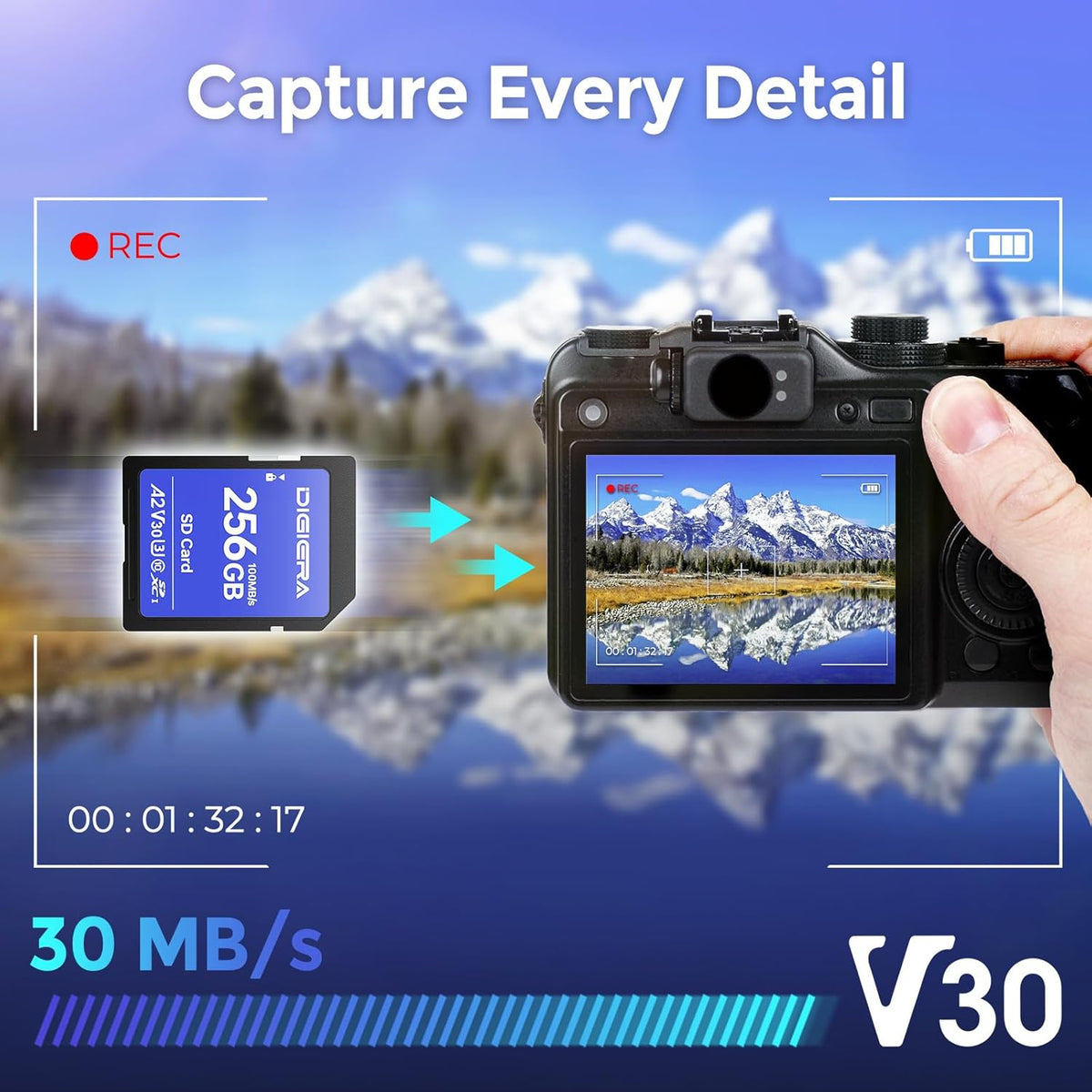 256GB CS100 SDXC UHS-I Memory Card - up to 100MB/s, C10, U3, V30, 4K UHD, SD Card for Computers, Digital Cameras, Home Theatre Devices, Car Navigation Systems (1 Pack)