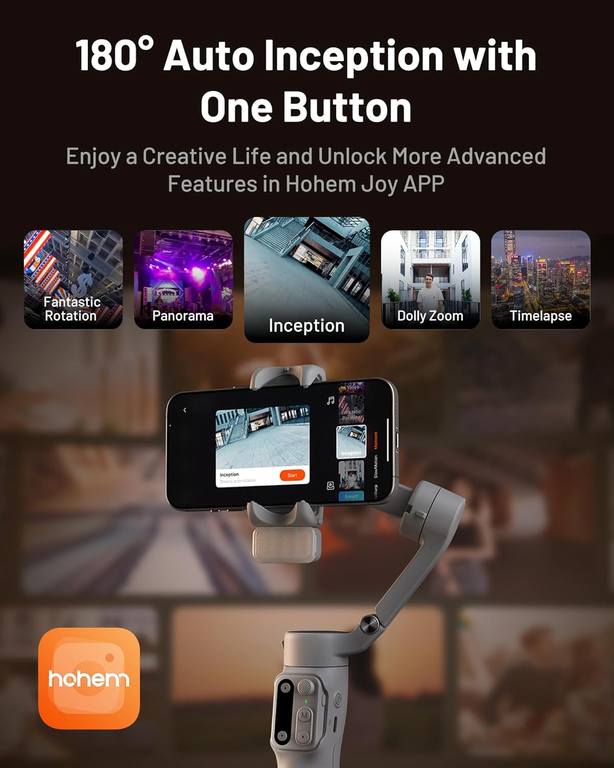 Hohem iSteady X3 Gimbal Stabilizer for iPhone, Foldable Phone Gimbal Object Tracking, Remote Control, 3-Axis Phone Stabilizer Built-in Extendable Rod & Tripod, Fill Light for Video Recording, YouTube