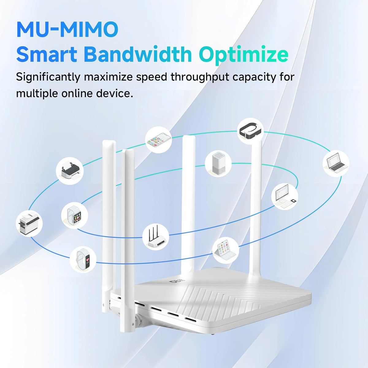 DBIT AC1200 2.4GHz +5GHz 4 4 5dBi (T18-21K) WiFi Router Dual Band MU-MIMO Wireless Internet Router with Gigabit