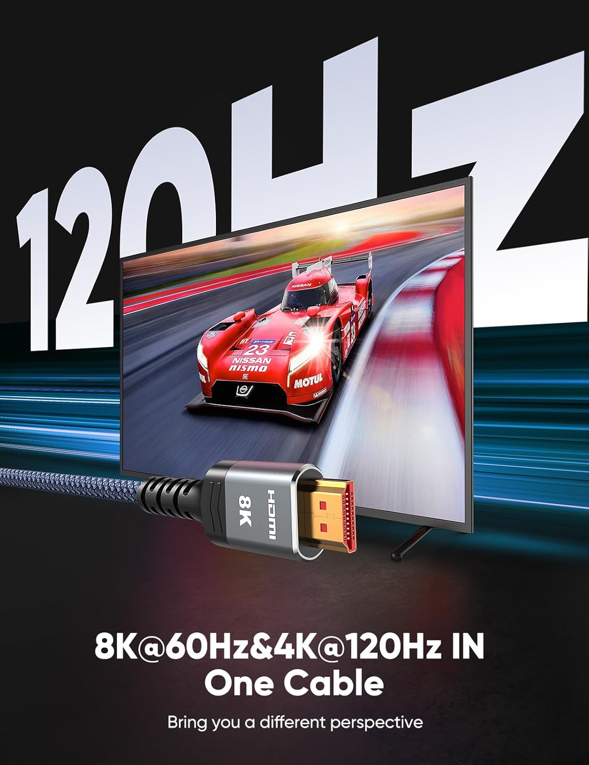 8K 2.1 5FT/1.5M 2-Pack, 48Gbps 8K60Hz 4K120Hz 4K144Hz 3D HDR10 4:4:4 2.2&2.3 Highwings HDMI Cable High Speed HDMI