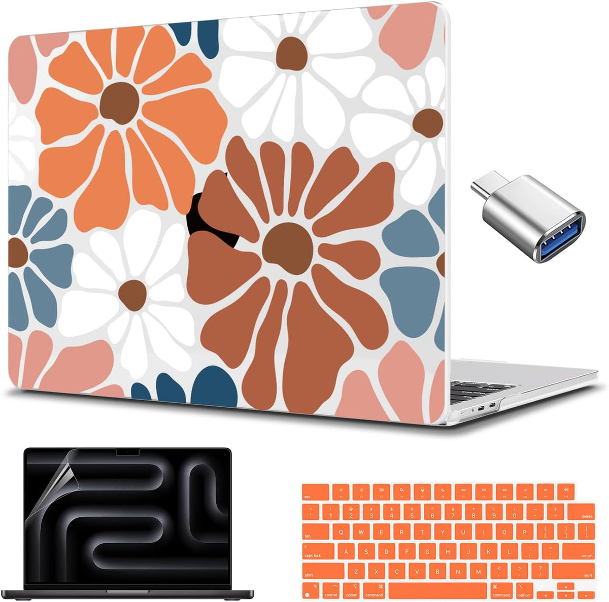CISSOOK Compatible with MacBook Air 13.6 inch Case M4 M3 M2, Plastic Hard Shell Case Keyboard Cover Screen Protector for MacBook Air 13 2025 2024 2023 2022 Model A3240 A3113 A2681, Vintage Flowers
