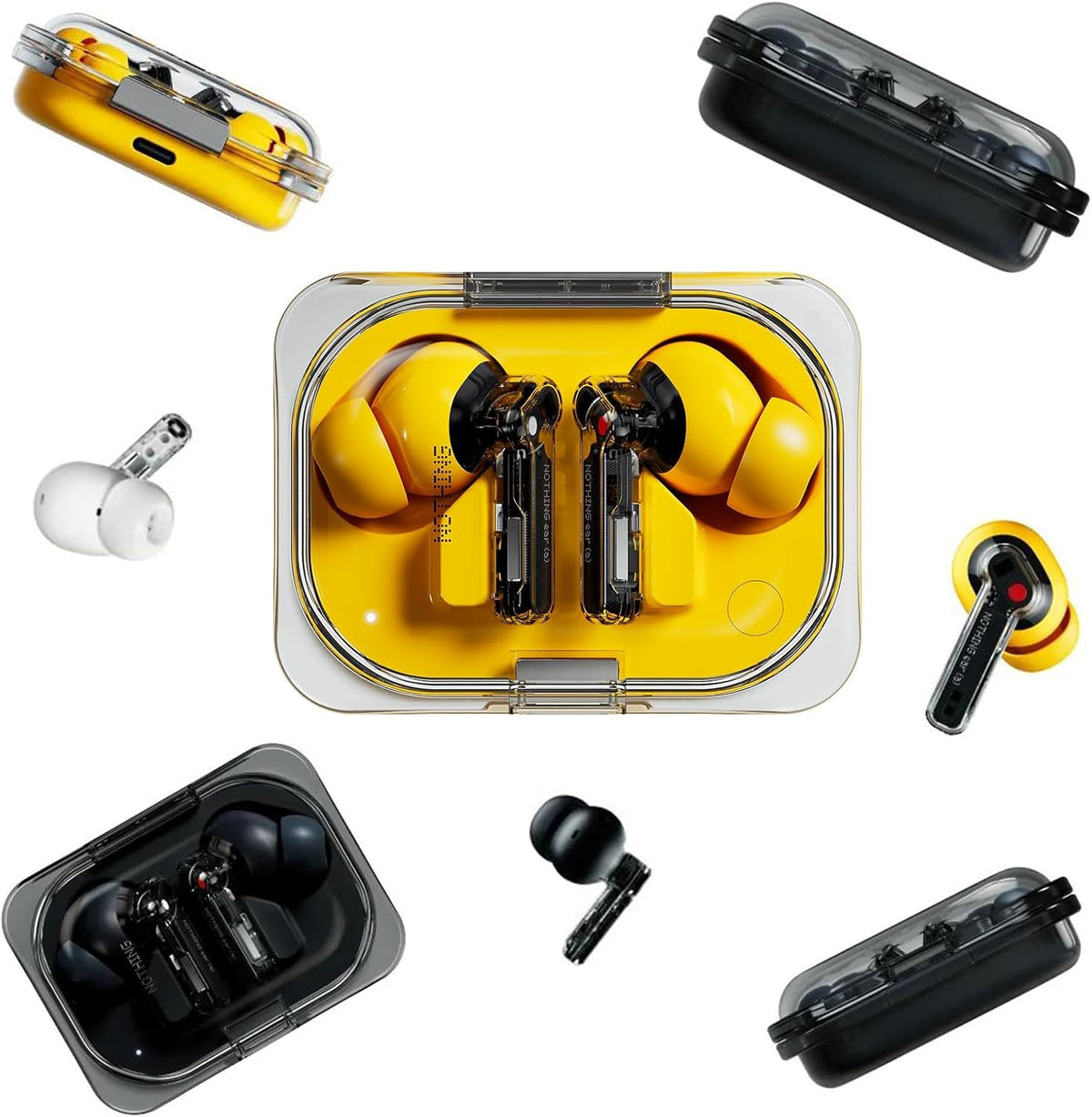 Nothing Ear (a) Wireless Earbuds, 45dB Hybrid Noise Cancelling Earbuds, Hi-Res Audio, Advanced Equaliser, Dual Connect, 6 Mics, 42.5H Playtime Ear Buds Wireless Bluetooth, Yellow