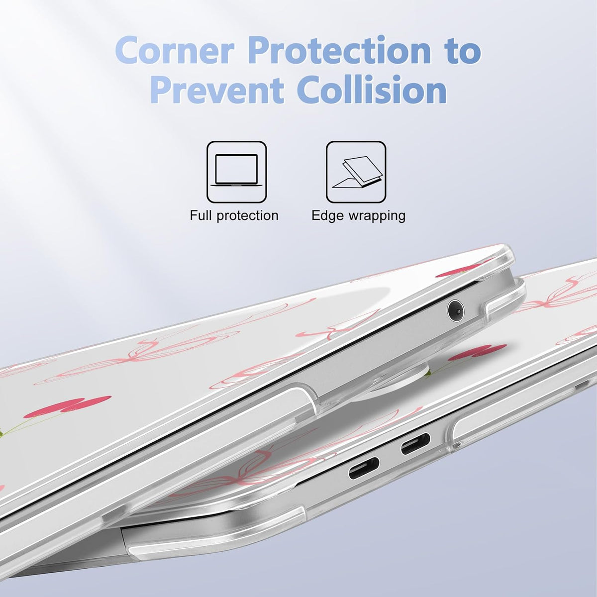May Chen for MacBook Pro 13 inch Case 2022 2021 2020 Release A2338 M2 M1 A2289 A2251, Plastic Crystal Hard Shell Case Cover for MacBook Pro 13 inch Touch Bar Fits Touch ID, Bow