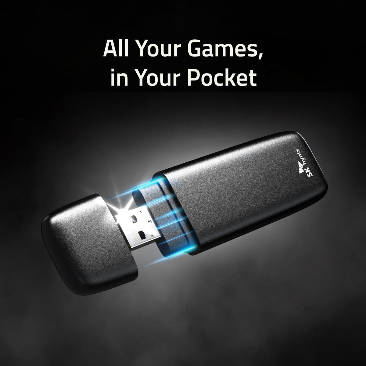 SK hynix Tube T31 1TB Stick Type SSD with DRAM | up to 1000MB/s | 10 Gbps | USB-A 3.2 Gen2 | External Solid State Flash Drive Compatible with PS4, PS5, Xbox, Window PC & Mac