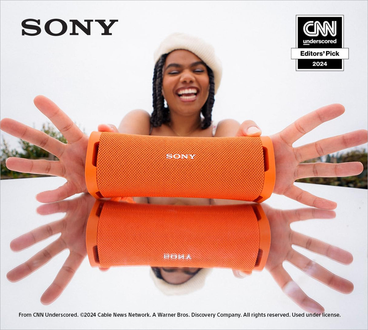 Sony ULT Field 1 Waterproof Portable Bluetooth Speaker, Enhanced Bass, 12h Battery, IP67 Rated Dustproof Shockproof Rustproof, Detachable Strap, SRSULT10D, Orange